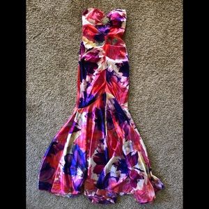 Pink/Purple Floral Mermaid Prom Dress